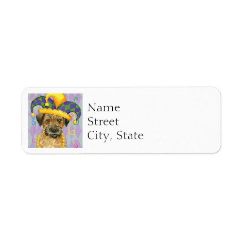 Mardi Gras Border Terrier Label