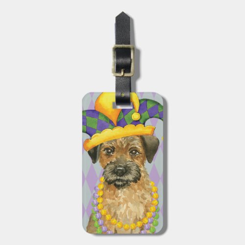 Mardi Gras Border Terrier Luggage Tag