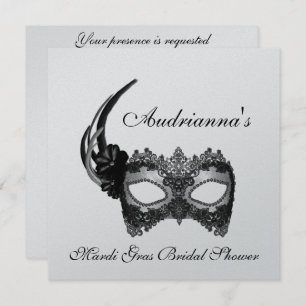 "Mardi Gras Bridal Shower" Invitation