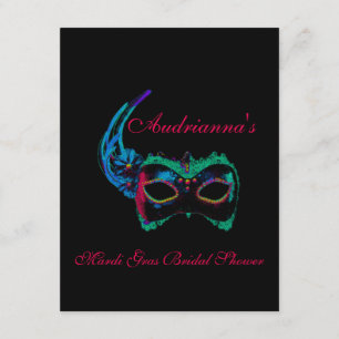 "Mardi Gras Bridal Shower"-Multiple Neon Colors[a] Invitation