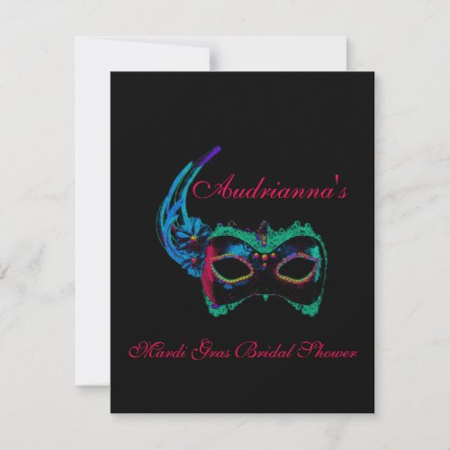 Mardi Gras Bridal Shower_Multiple Neon Colorsa Invitation