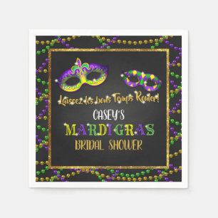 Mardi Gras Bridal Shower Napkins