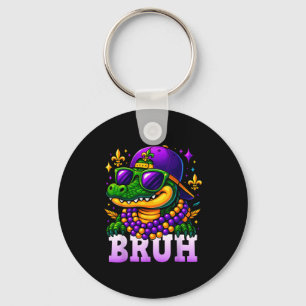 Mardi Gras Bruh Mardigator Alligator Costume Teens Keychain