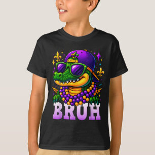 Mardi Gras Bruh Mardigator Alligator Costume Teens T-Shirt