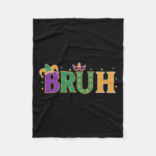Mardi Gras Bruh Shirt Boys Mardi Gras Kids Teens M Fleece Blanket
