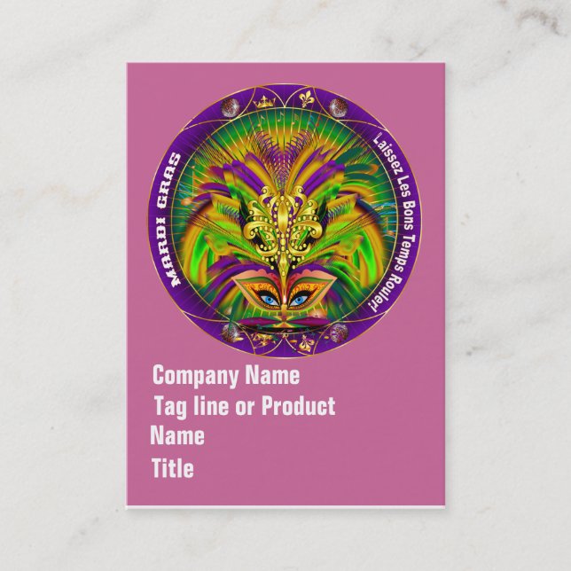 Mardi Gras Business Vert. Please View Hints Card (Front)