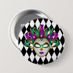 Mardi Gras Button Pin