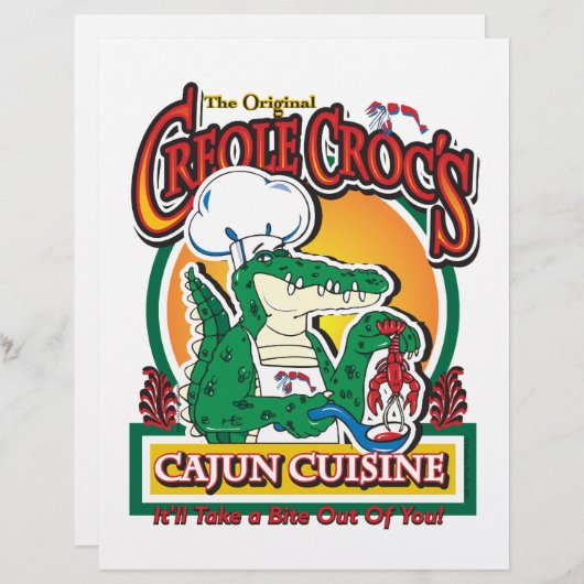 Mardi Gras Cajun Crocodile (Front/Back)
