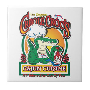 Mardi Gras Cajun Crocodile Ceramic Tile