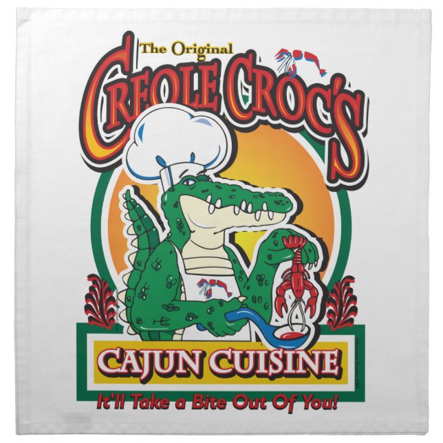 Mardi Gras Cajun Crocodile Napkin (Front)