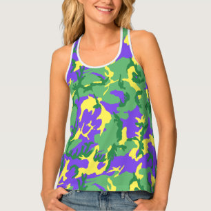 Mardi Gras Camo Camouflage Party Tank Top