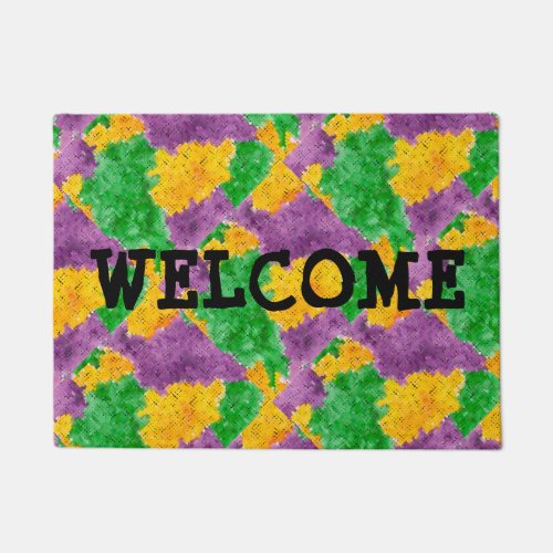 Mardi Gras Camouflage Welcome Doormat
