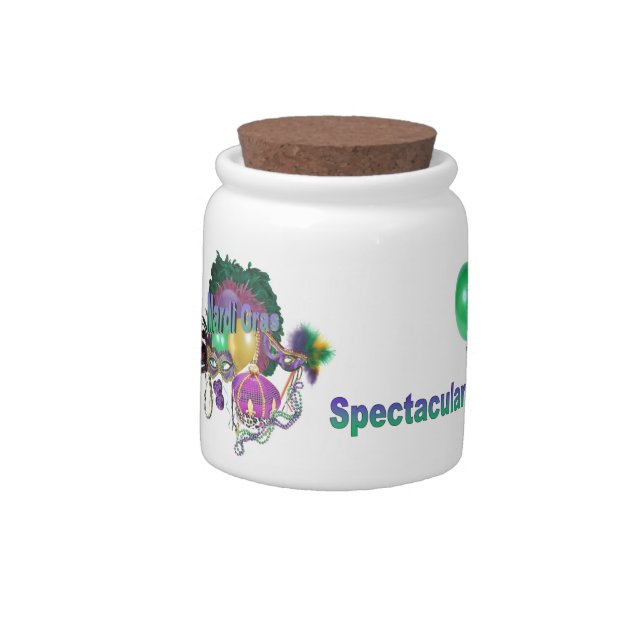 Mardi Gras Candy Jar (Left)