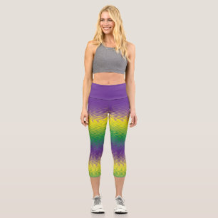 Mardi Gras Capri 3/4 Length Leggings (Liquid)