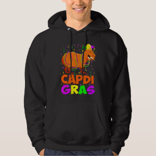 Mardi Gras Capybara Beads  outfit Carnival Parade Hoodie