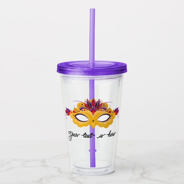 Mardi Gras Carnival Acrylic Tumbler (Front)