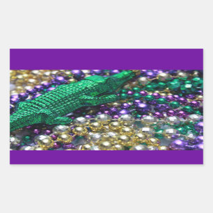 Mardi Gras Carnival Alligator Bead Decal Stickers