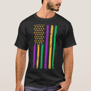 Mardi Gras Carnival American Flag Cajun Festival 4 T-Shirt