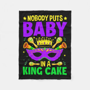 Mardi Gras Carnival Celebration - Nobody Puts By Fleece Blanket