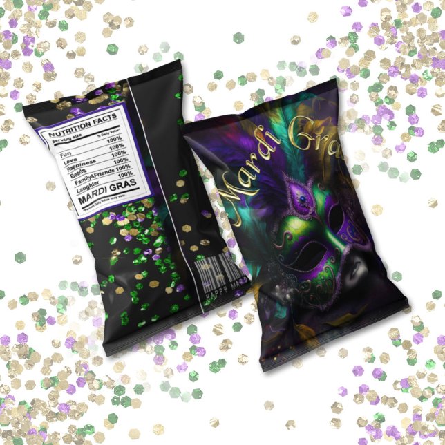 Mardi Gras Carnival Chip Bag Wrappers Party Favors Notepad (Creator Uploaded)