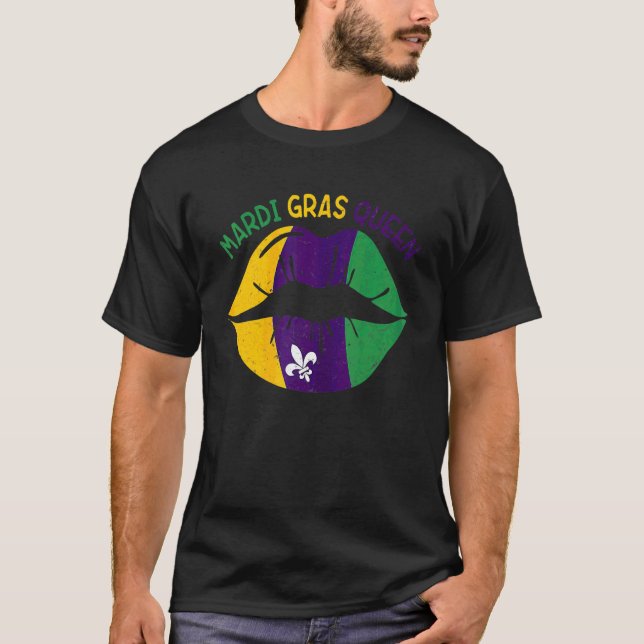 Mardi Gras Carnival Costume Purple Amp Gold Fleur  T-Shirt (Front)