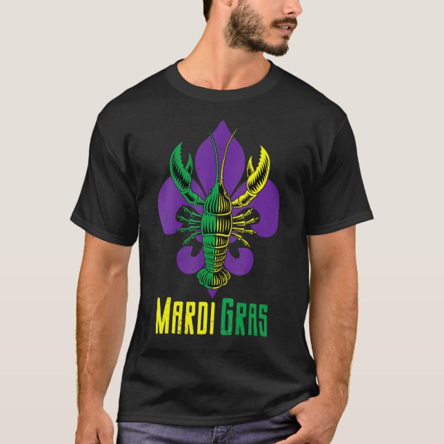 Mardi Gras Carnival Crawfish Stylized Lilly 1 T-Shirt (Front)