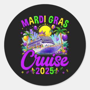 Mardi Gras Carnival Cruise 2025 Family Cruising  Classic Round Sticker