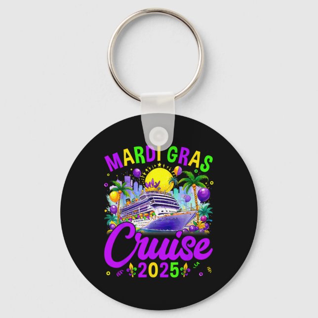 Mardi Gras Carnival Cruise 2025 Family Cruising  Keychain (Front)