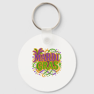 Mardi Gras Carnival Fat Tuesday Latch Hook Yarn Cr Keychain