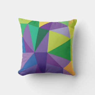 Mardi Gras Carnival Festive Abstract Geometric Art Throw Pillow