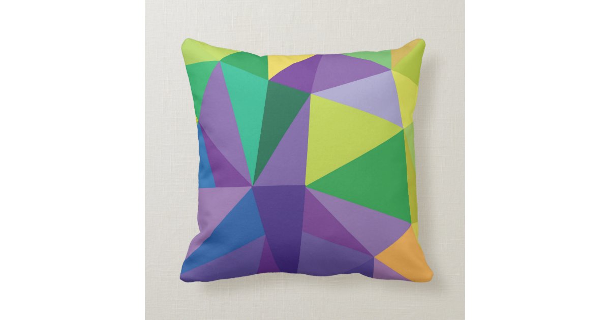 Mardi Gras Carnival Festive Abstract Geometric Art Throw Pillow Zazzle Com
