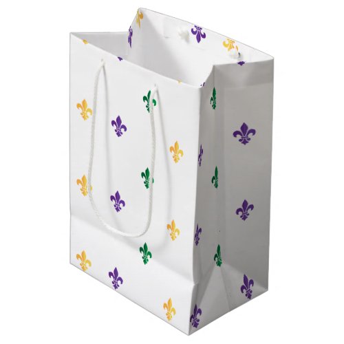 Mardi Gras Carnival Fleur de Lis Diamond Decor Medium Gift Bag