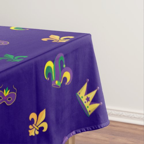 Mardi Gras Carnival Fleur de Lis Diamond Decor Tablecloth