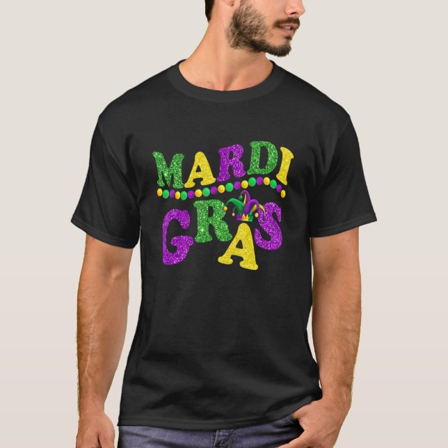 Mardi Gras Carnival Funny Festival Party Graphic W T-Shirt (Front)