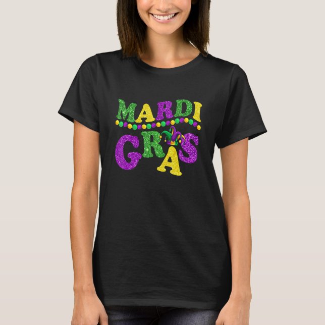 Mardi Gras Carnival Funny Festival Party Graphic W T-Shirt (Front)