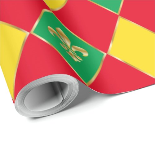 Mardi Gras Carnival Geometric Rhombus Fleur de Lis Wrapping Paper