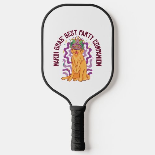 Mardi Gras Carnival Golden Retriever Party Costume Pickleball Paddle