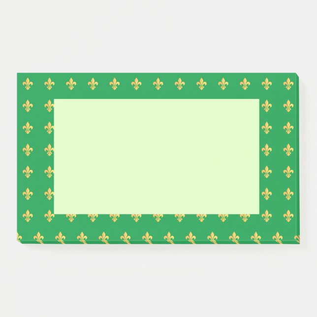 Mardi Gras Carnival Harlequin Gold Fleur de Lis Post-it Notes (Front)