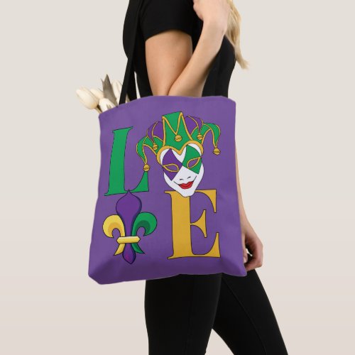 Mardi Gras Carnival Jester Mask Tote Bag