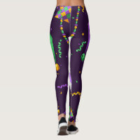 Celebrating Mardi Gras Carnival Leggings