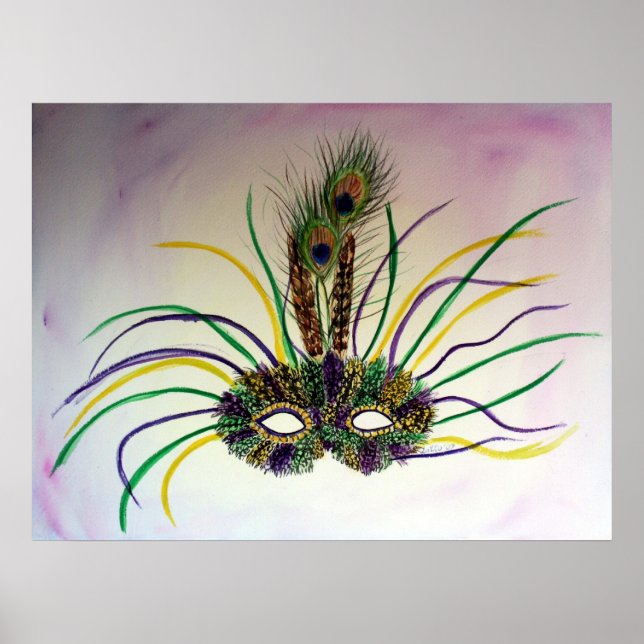 Mardi Gras Carnival Mask Poster Art Print (Front)