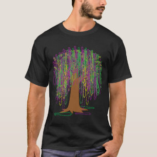Mardi Gras Carnival Mexican Graphic Bead Tree Bour T-Shirt