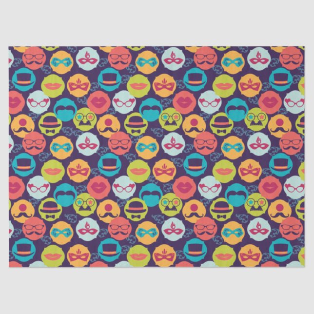 Mardi Gras | Carnival Party Face Mask Pattern Tissue Paper (Front)