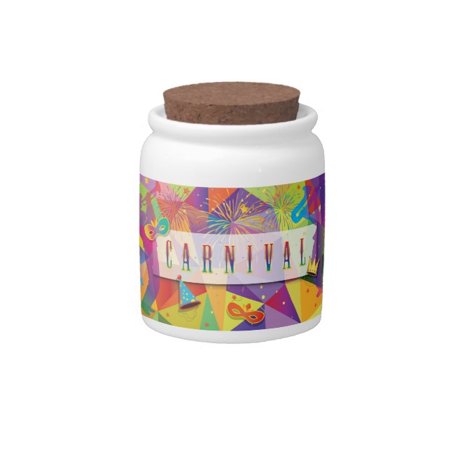 Mardi Gras Carnival Party Fleur de Lis Pattern Candy Jar (Front)