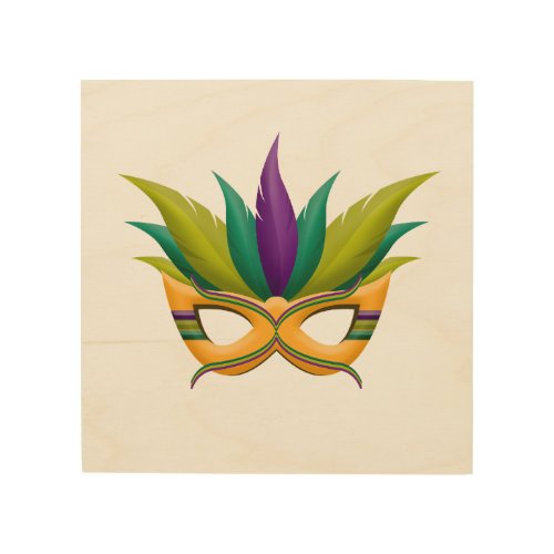 Mardi Gras Carnival Party  Mask on Wood Wall Art