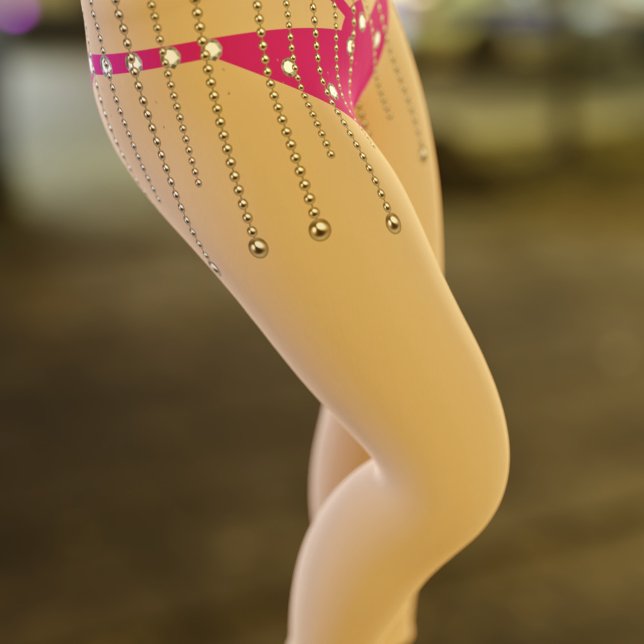 Mardi Gras Carnival Pink Showgirl Costume Leggings (Creator Uploaded)