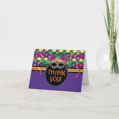 Mardi Gras Carnival Thank You Cards