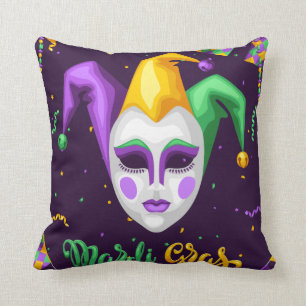 Mardi Gras Carnival Throw Pillow