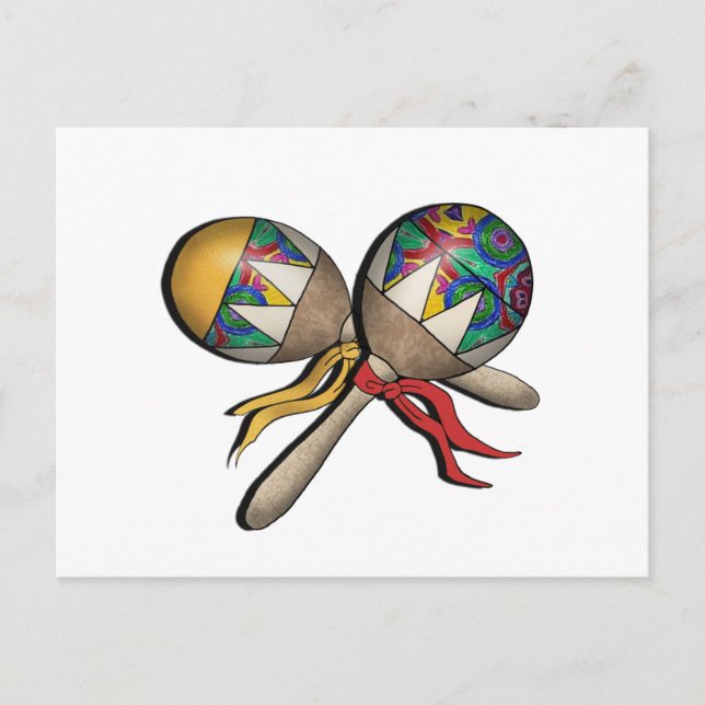 Mardi Gras, Carnival, Tropical Maracas - 01 Postcard (Front)