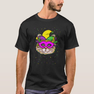 Mardi Gras Cat Carnival Jester Cat Women Girls Kid T-Shirt